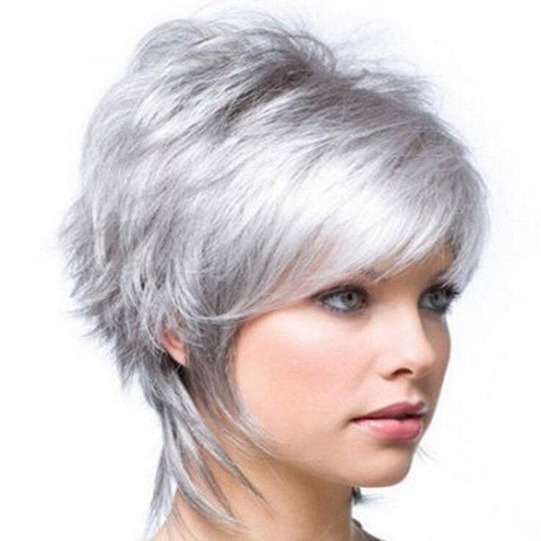 

SYWT 211 Short Straight Wig, Gray