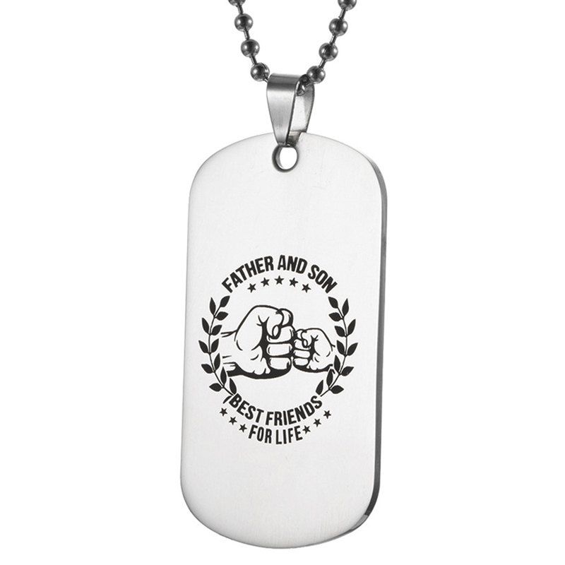 

Stainless Steel Tag Necklace Letter Heros Military Pendant, Multi-c