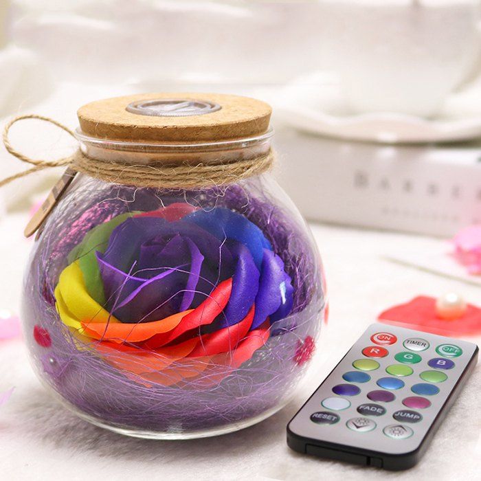 

Creative Products Practical Eternal Flowers Soap Roses Wishing Bottles for Birthday Valentine Day Gifts, Violet