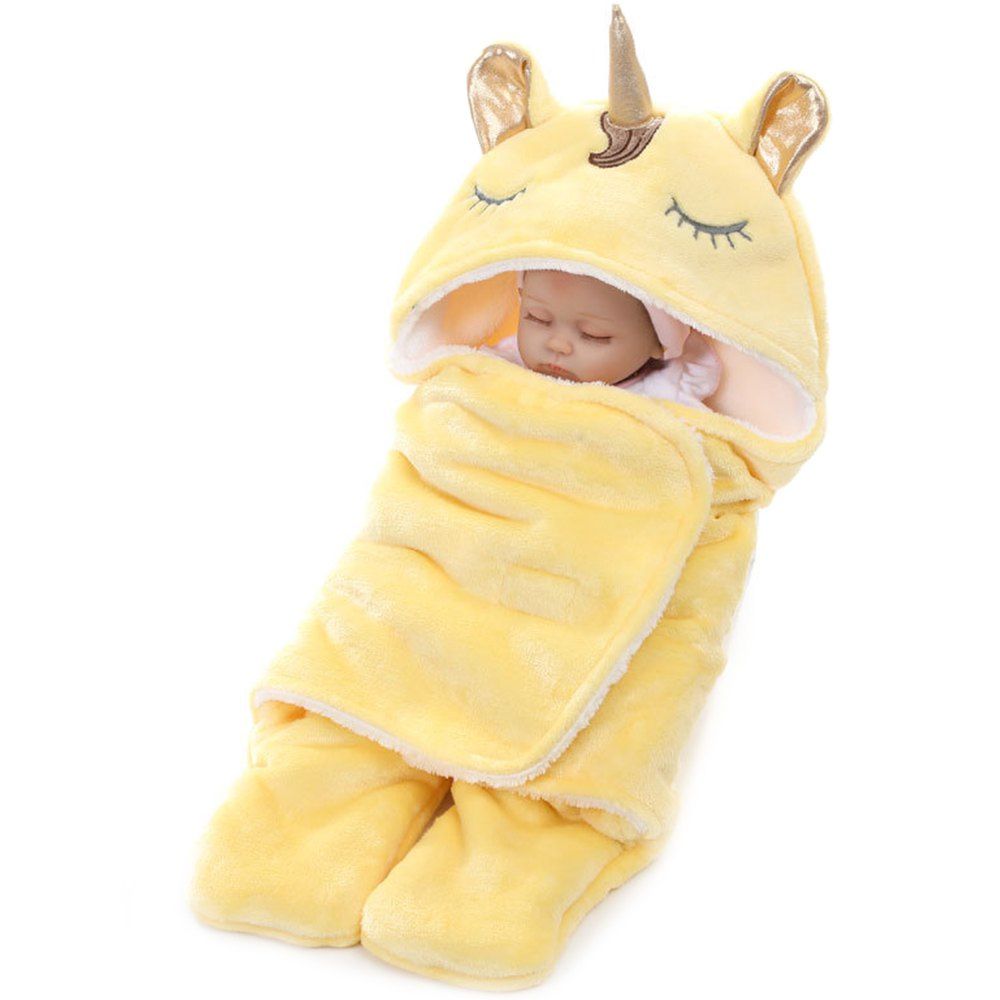 

Winter Double Flannel Unicorn Baby Thick Warm Blanket, Yellow