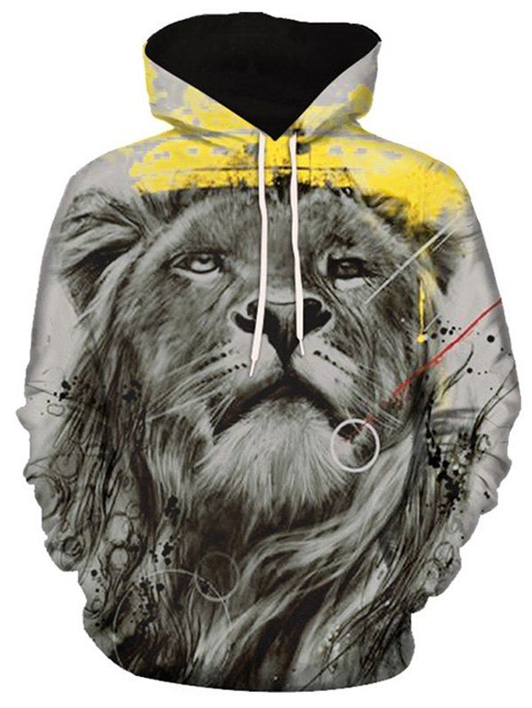 3d Lion Hiver À Automne De Capuche Sweats Tête OZTXPulwki