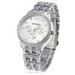 GENEVA Quartz Watch with Diamonds Round Dial and Steel Watch Band for Women -  