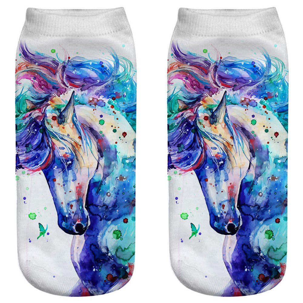 

Fashion Ladies Unicorn 3D Printed Socks, Milk white