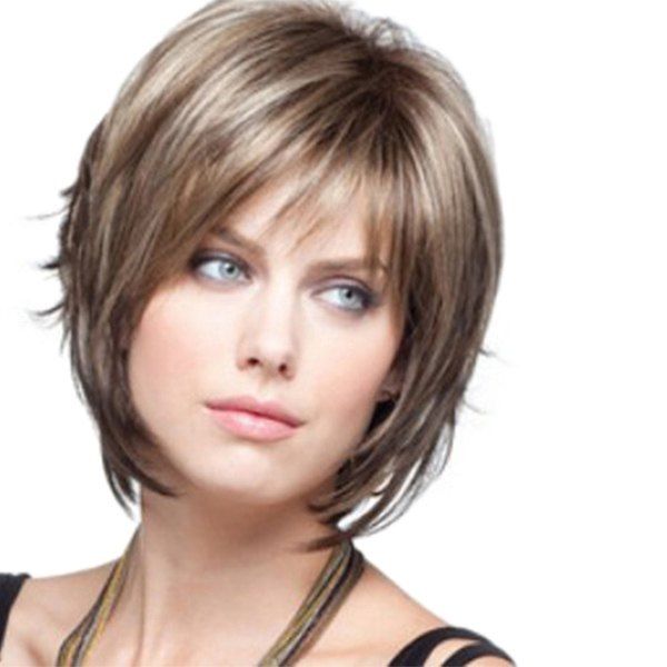 

Ladies Fashion Realistic High Temperature Silk Short Wig, Brown bear
