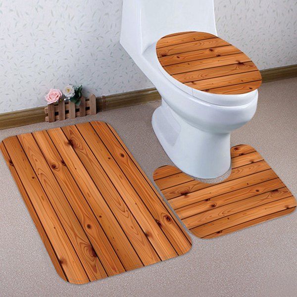 

Bathroom Carpet Door Anti-slip Mats Simple Fine Wood Set
