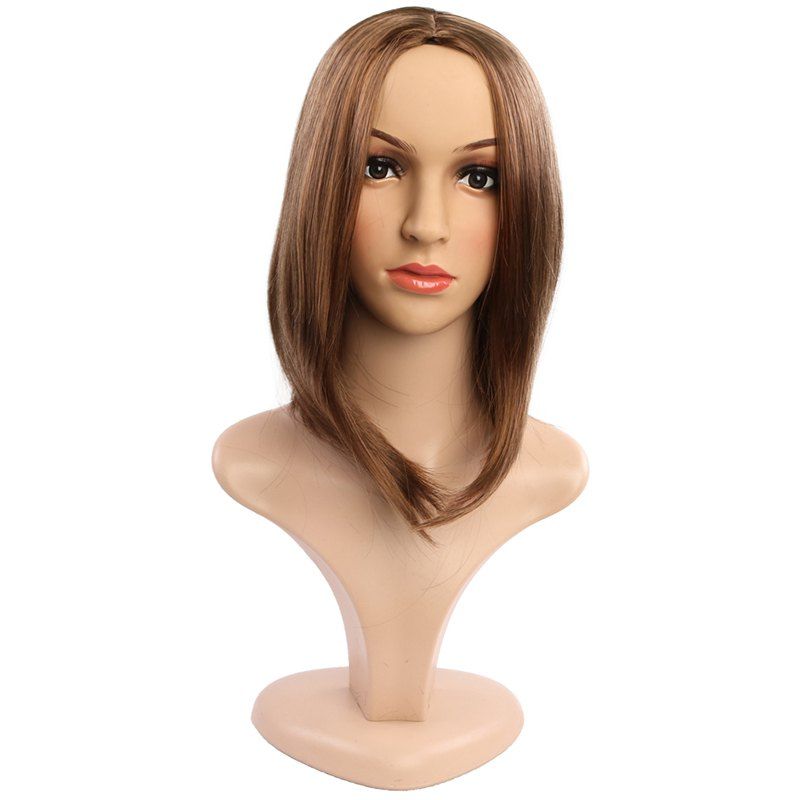 

Ms. Short Hair Wave Bobo Head Chemical Fiber Hair Wig, Light brown