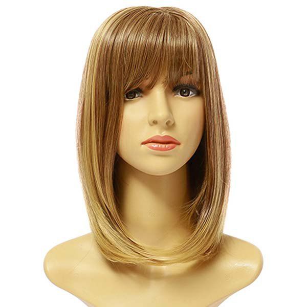 

Female Fashion Pick Color Long Synthetic Wig, Gold