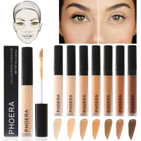 Corrector Líquido De Cobertura Total PHOERA CC Beauty Marrón Claro |  Rosegal.com Spain