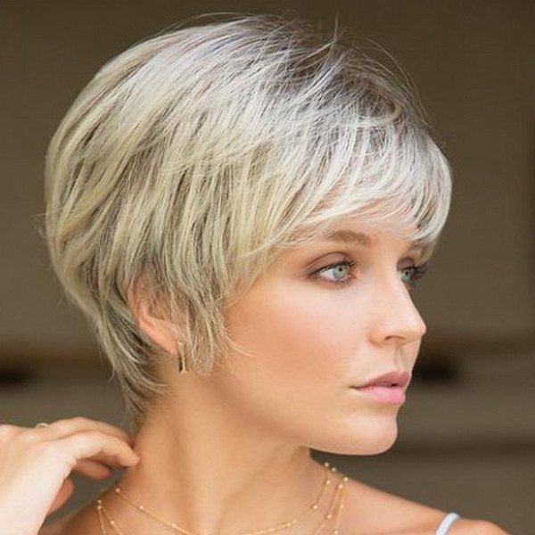 

SYJF 020 European American Ladies Level Short Straight Hair Wig, Platinum