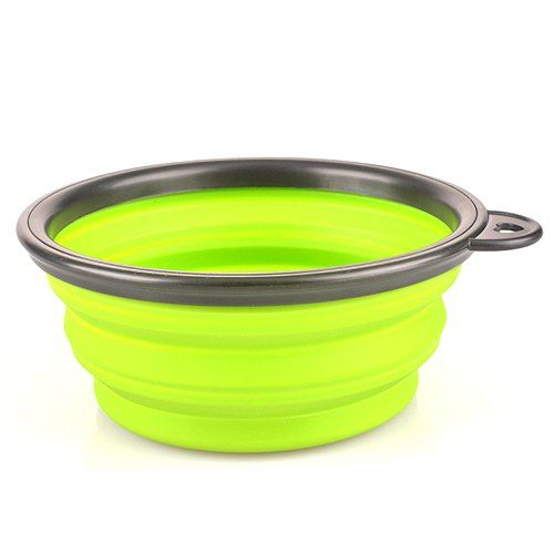 

Portable Folding Pet Silicone Bowl, Tea green