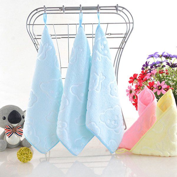 

Microfiber Cartoon Pattern Wiping Face Towel, Light sky blue