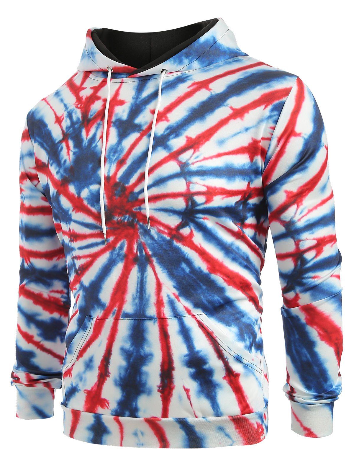 

Contrast Color Swirl Tie Dye Print Hoodie, Multi