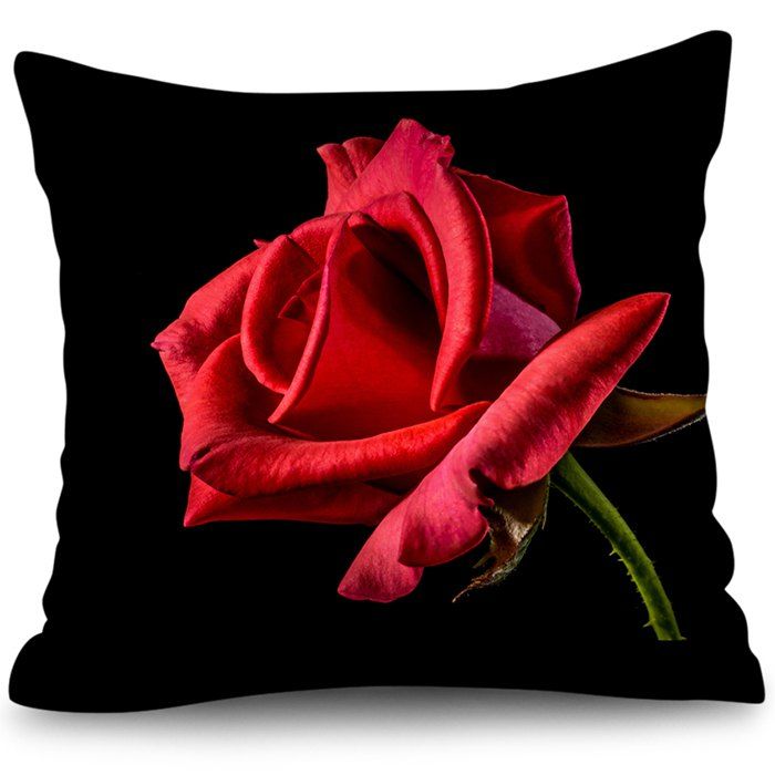 

Polyester Square Rose Digital Printing Hug Pillowcase, Red