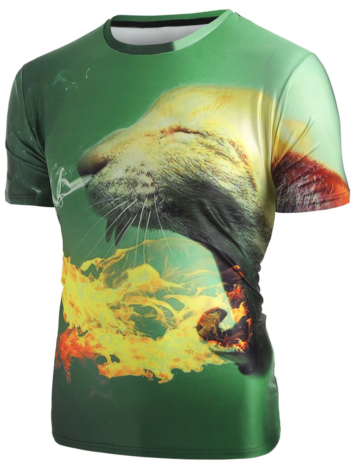 

Animal Fire Print Short Sleeve T-shirt, Fern green