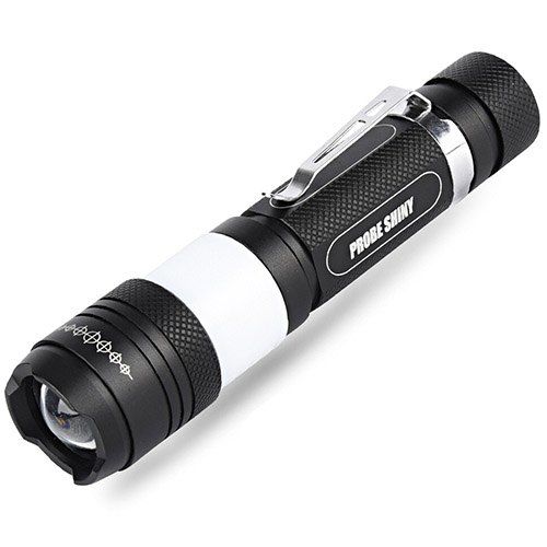 

Outdoor Camping Multi-function Light Flashlight with Warning Function, Black