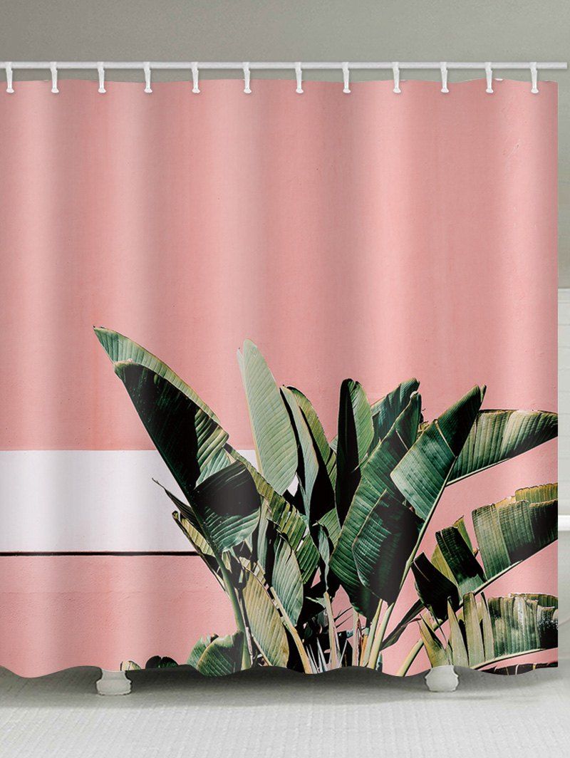 43 Off Palm Leaf Print Waterproof Bathroom Shower Curtain Rosegal