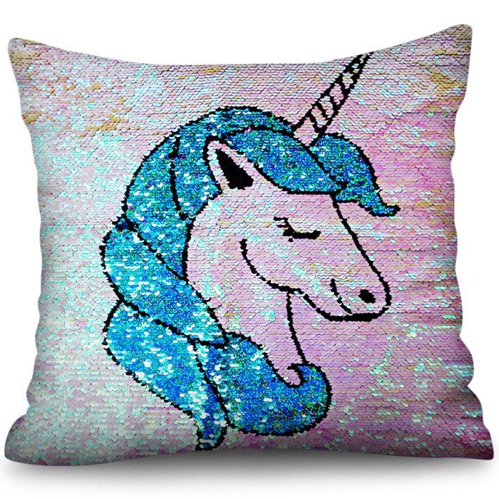 

Unicorn 3D Digital Printing Polyester Pillowcase Square Sofa Cushion Cover, Multi