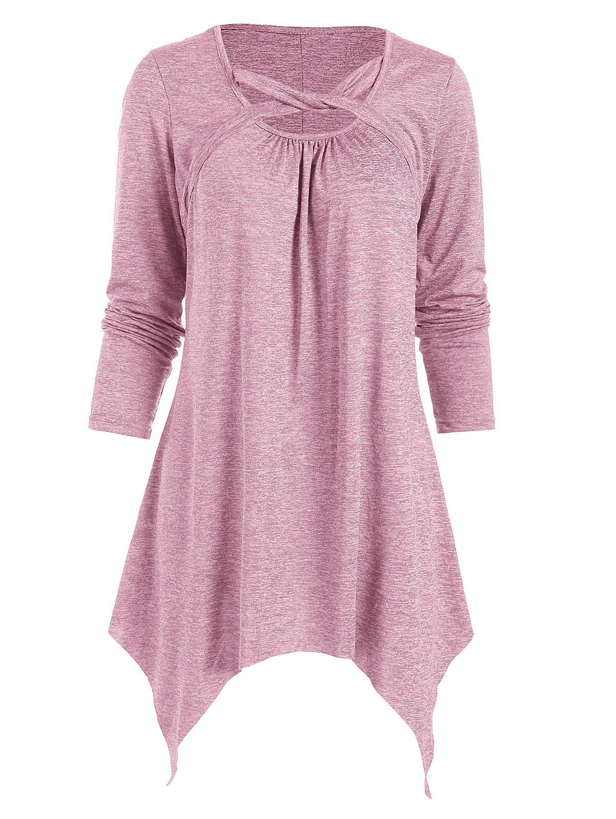 

Space Dye Hanky Hem Flared Mini Dress, Pink