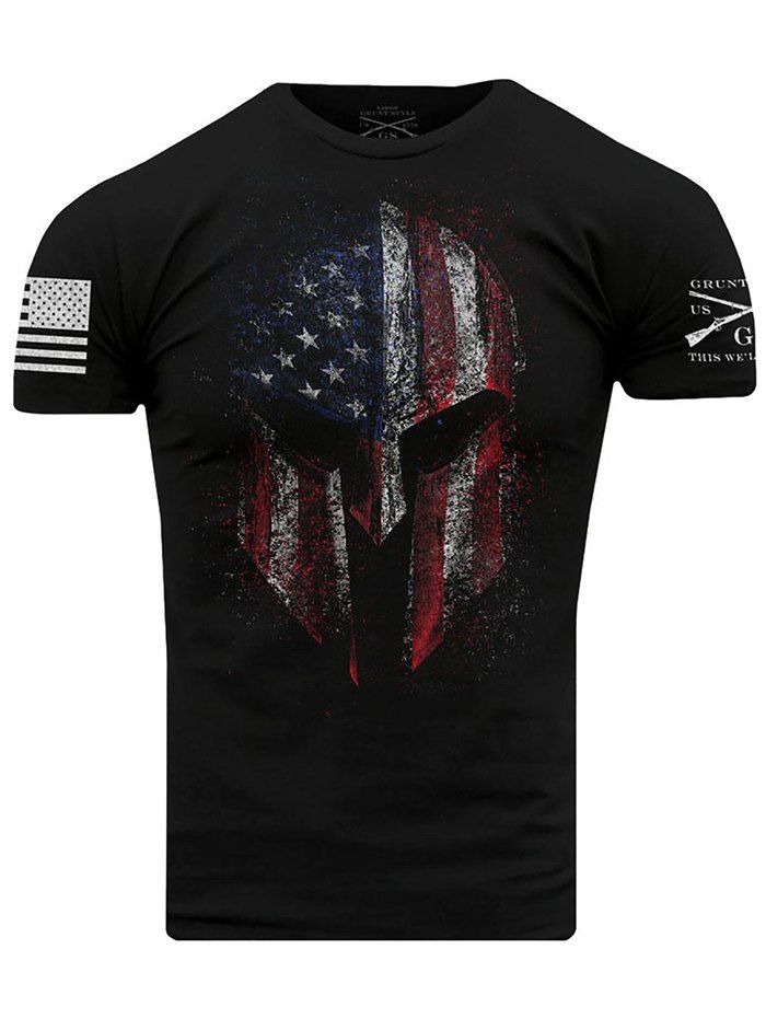 

Men's T-shirt Printed Fashion Short Sleeve, Black
