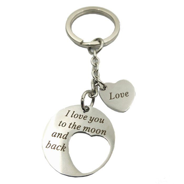 

Stainless Steel Hollow Love Pendant Keychain, Silver