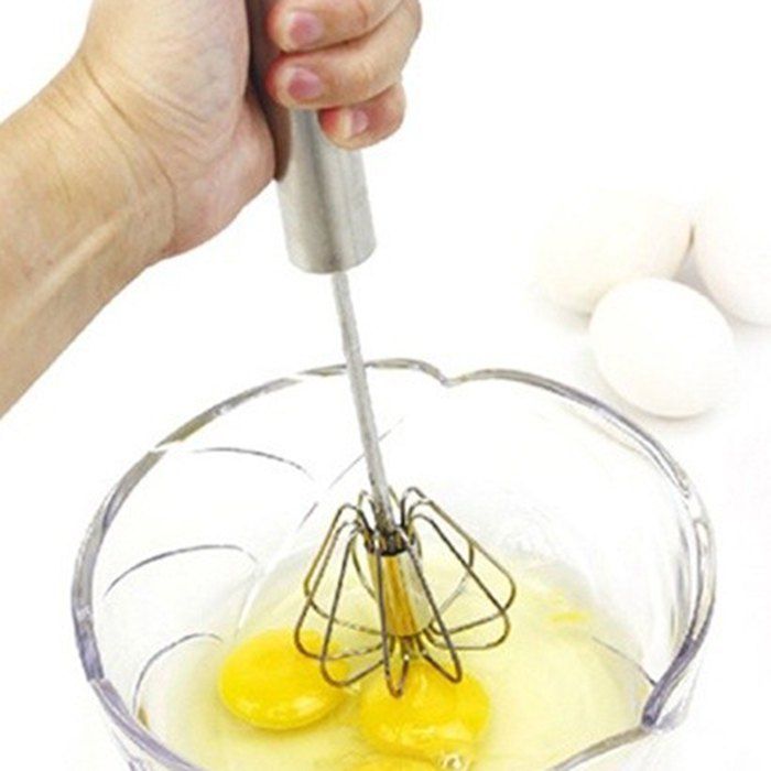 

Stainless Steel Semi-automatic Egg Mixer, Silver