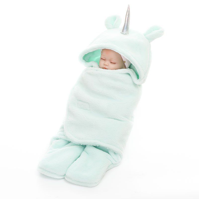 

Cute Warm Comfortable Soft Baby Blanket, Light aquamarine