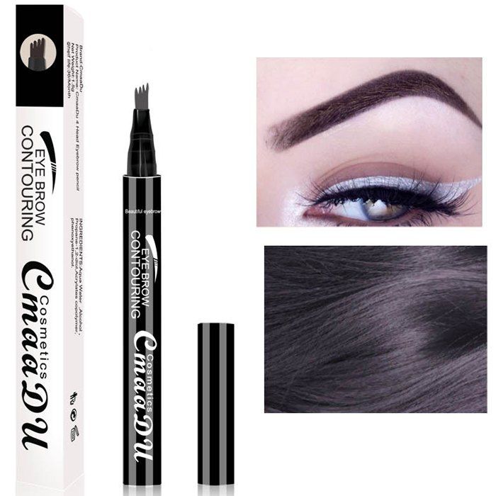 

Cmaadu Makeup178 Four-head Automatic Waterproof Eyebrow Pencil, Charcoal