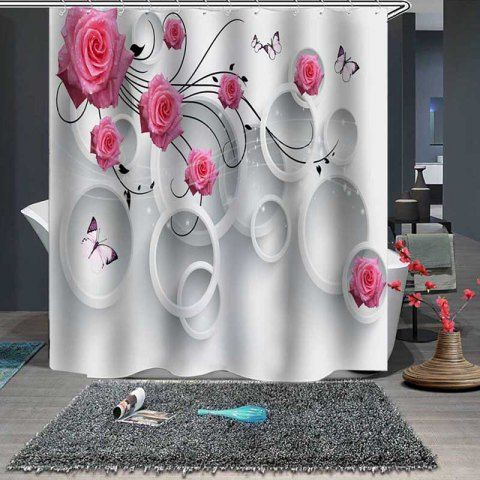 Shower Curtains Waterproof Printed Erfly Flower Fine Shower Curtain