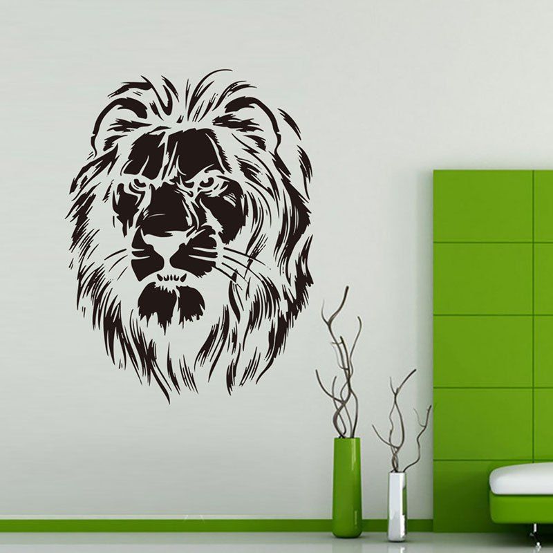 2019 dx042 art panda lion head decoration wall sticker | rosegal