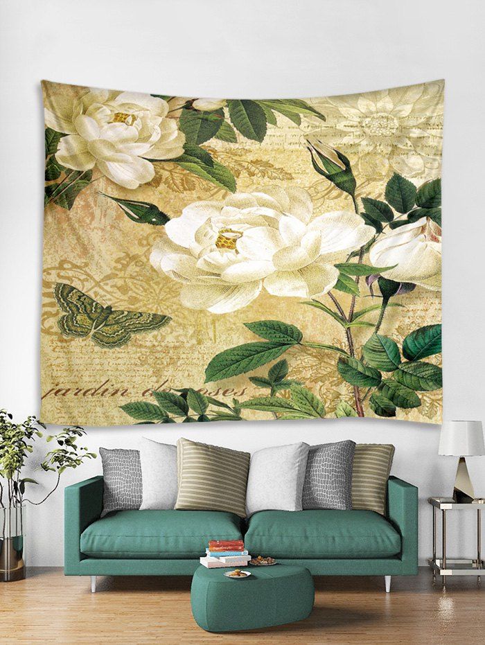 

Flower Leaf Tapestry Art Decoration, Tan brown