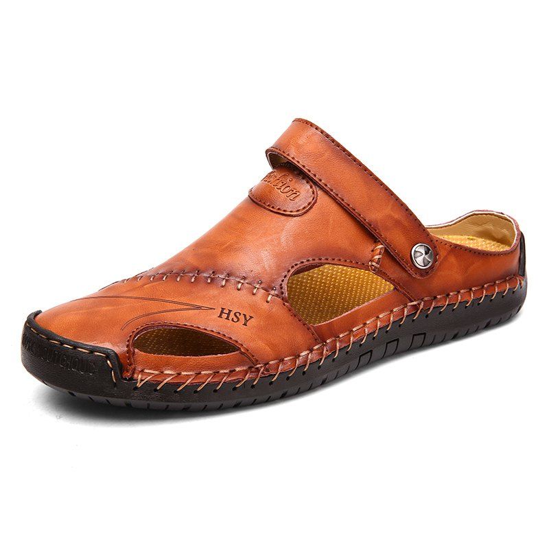 

Men Beach Casual Sandals Breathable Lightweight Super Comfortable, Deep brown
