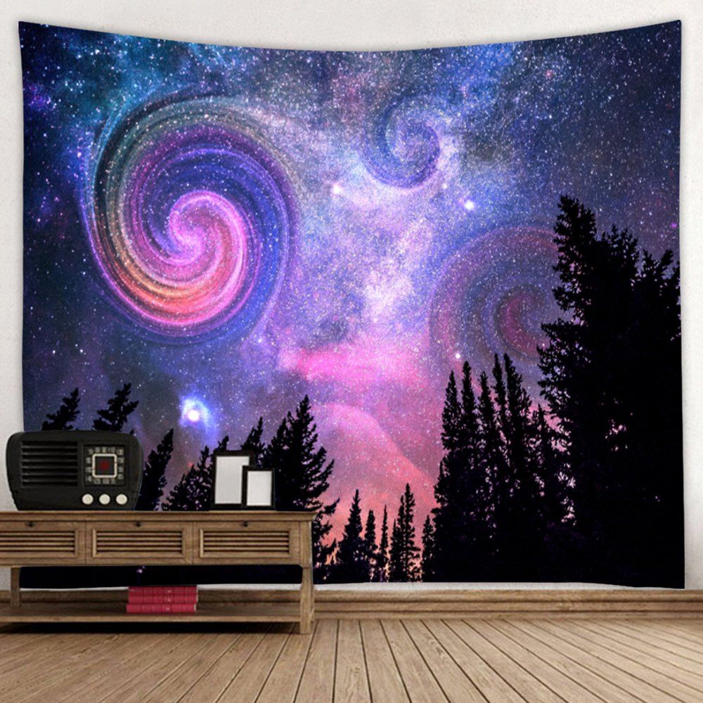 

Shanghaojupin Night Sky with Trees Tapestry, Multi-a