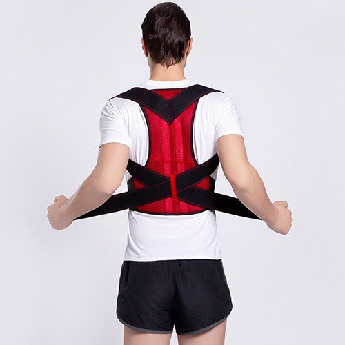

Humpback Correction Belt Adjustable Clavicle Back Fixed Strap with Magic Tape, Red
