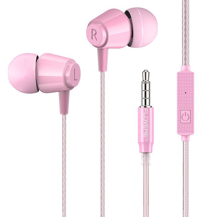 

Floveme In-ear Wired 1.2m Bass Earphone for Daily Use, Pink