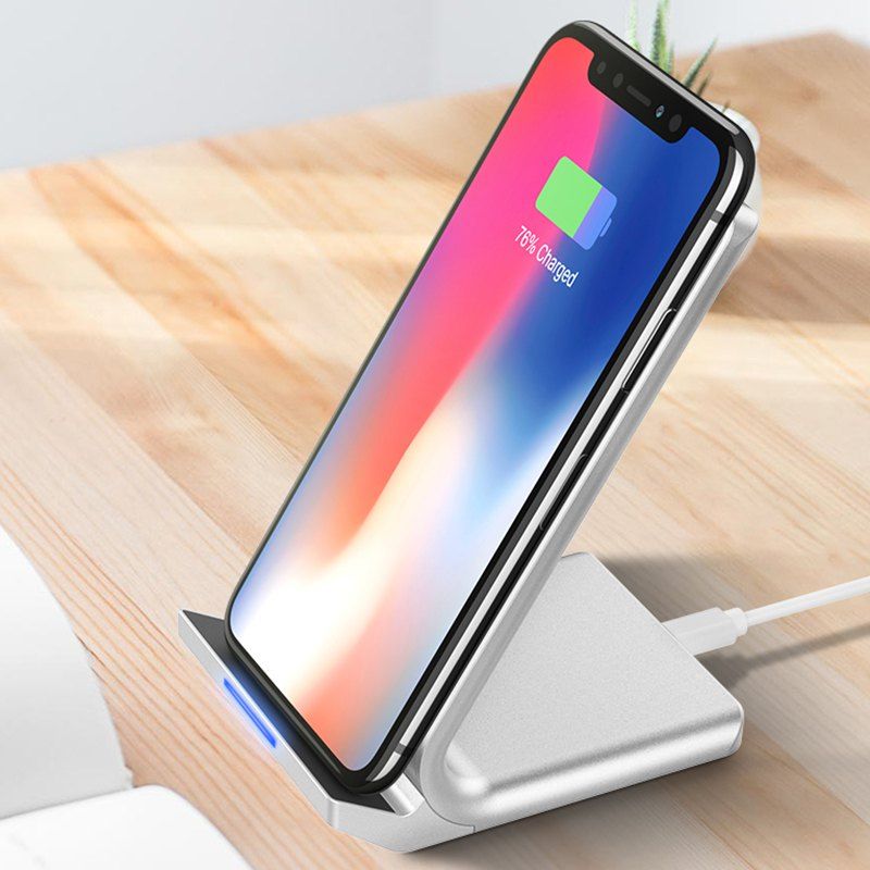 

Floveme Vertical Qi Double-coil Wireless Charger, White