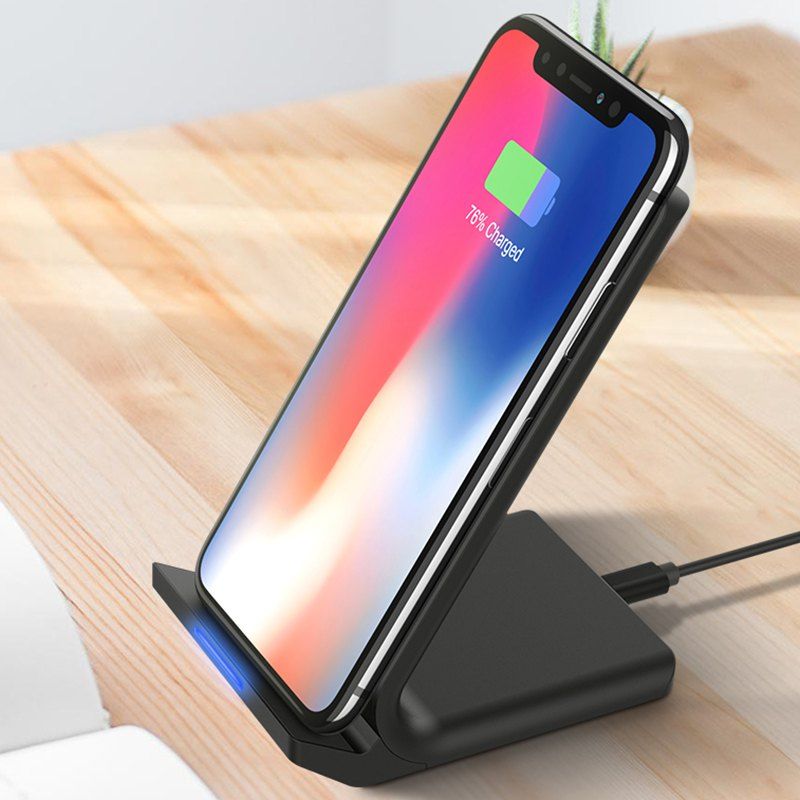 

Floveme Vertical Qi Double-coil Wireless Charger, Black