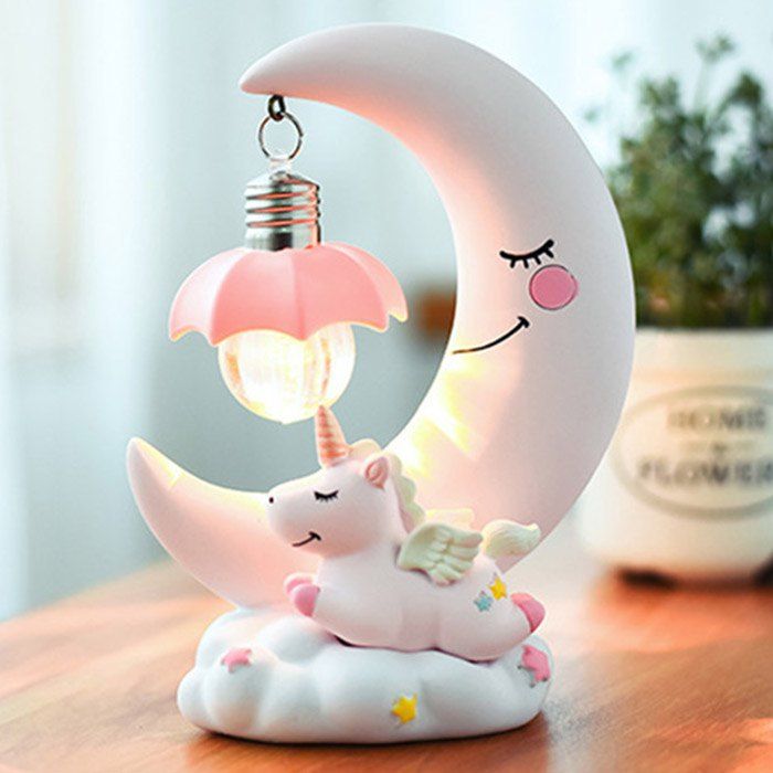 

Creative Unicorn Moon Fantasy Night Light, Pink