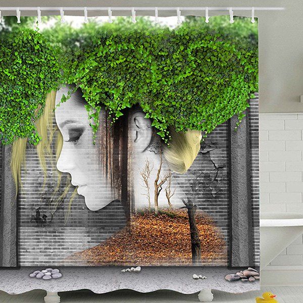 

3D Digital Printing Waterproof Shower Curtain, Multi