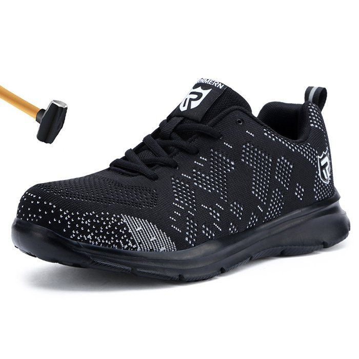

LARNMERN Steel Toe Safety Shoes Lightweight Anti-puncture Construction Work Sneakers, Black
