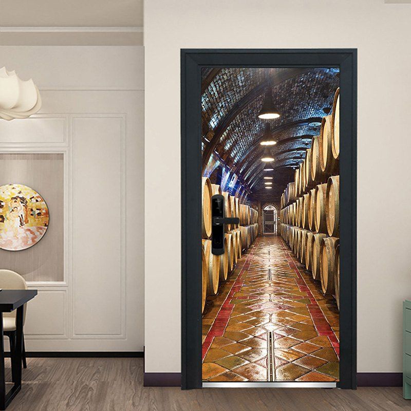 Mt333 Underground Wine Cellar Creative 3D Door Sticker 2pcs [34% OFF ...