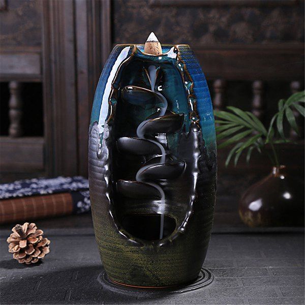 

Ceramic Backflow Incense Burner Office Home Accessories Creative Decoration, Multi