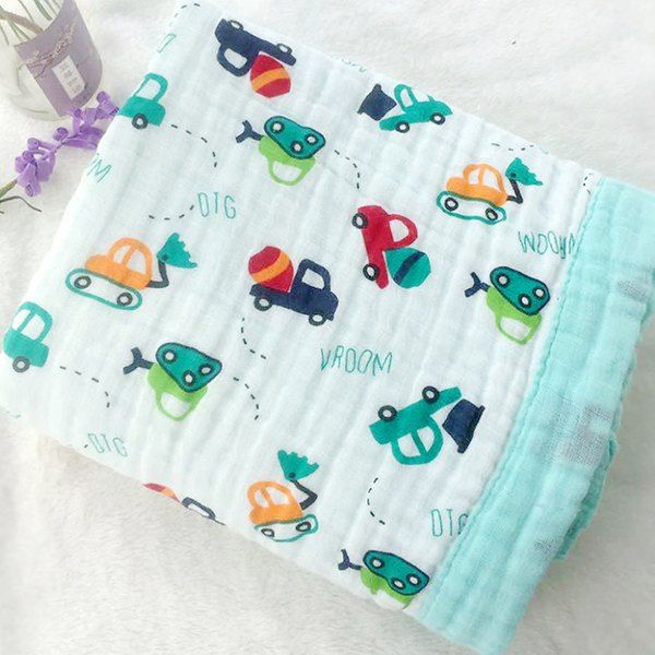 

115 x 115 Four-layer Baby Washed Gauze Wrap Towel Cotton Washed Gauze Newborn Hug, Multi-a