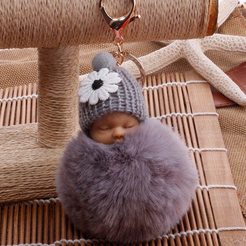 

Women Trinket Keychain Ring Jewelry Gift On Bag, Gray