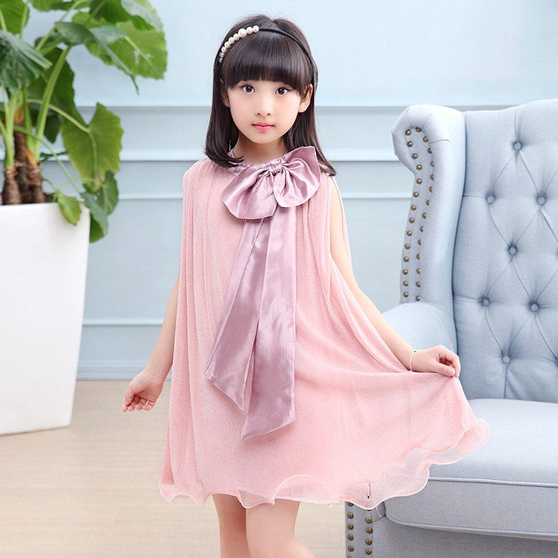 

XX21 Girls Big Bow Smooth Swing Dress, Rose