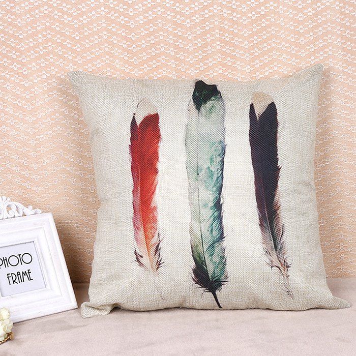 

Simple Stylish Feather Pattern Hug Pillowcase, Multi-b