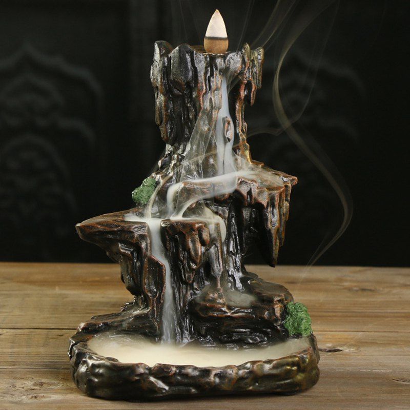 

Craft Gift Mountain Water Backflow Aromatherapy Furnace Decoration, Puce
