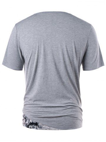 

Men's T-shirt Fashion Hole Short Sleeve, Gray