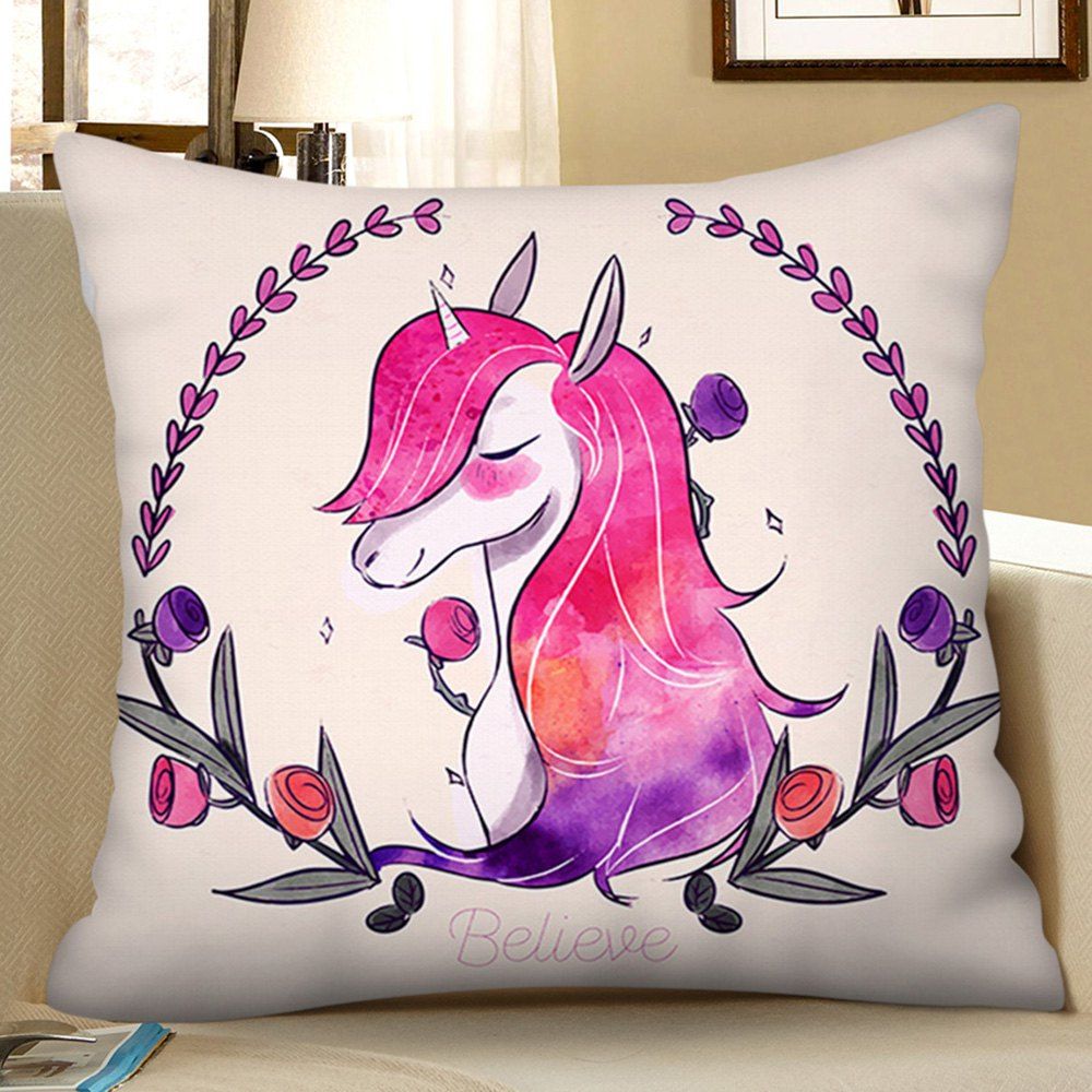 

Digital Print Unicorn Square Sofa Cushion Pillow Case, Multi