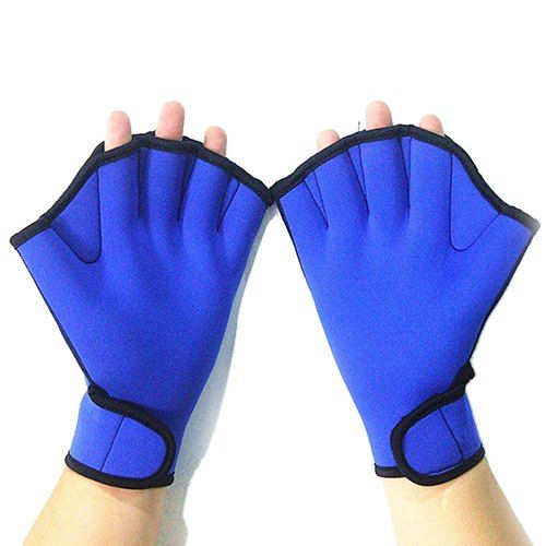 

Half Fingers Paddles Blue Swim Fins 2pcs, Blueberry blue
