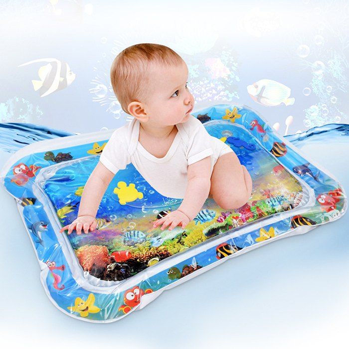 

Children's Puzzle Marine Animal Inflatable Crawling Water Cushion, Sky blue